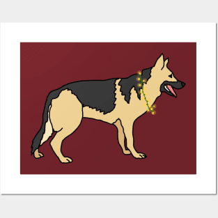 Festive German Shepherd Posters and Art